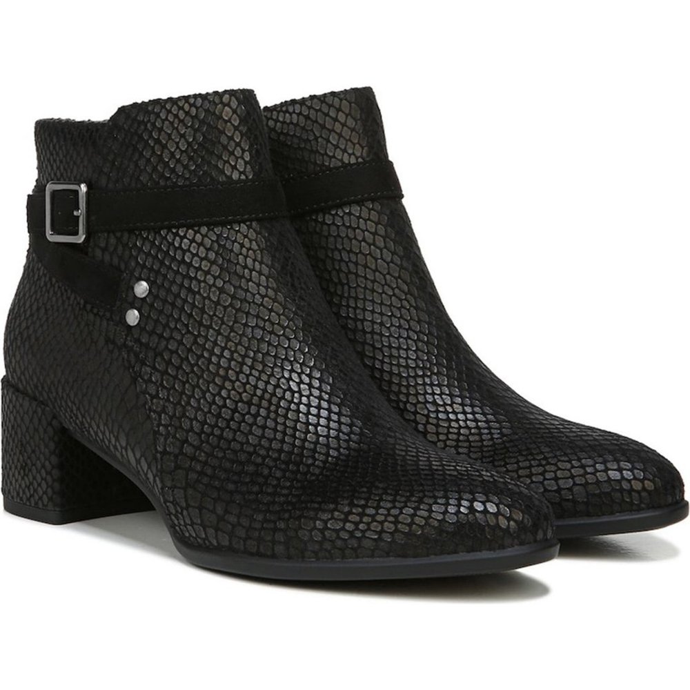 SOUL NATURALIZER Rachelle Snakeskin Embossed Block Heel Boot
